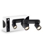 D'Lite Plafond Spot Clio Noir Inclinable| Convient pour 2x GU10