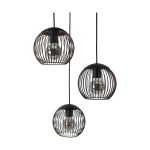 Eglo Suspension Luminaire Almanzora Acier Noir Cuivre | IP20 - Convient pour 3x E27 