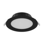 Noxion Downlight LED Hera Plat Encastré Noir 15W 1500lm 80D - 827-830-840 CCT | 168mm - Diamètre 144mm
