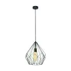 Eglo Hanglamp Carlton Staal Zwart | IP20 - Geschikt voor 1x E27 